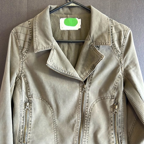 Anthropologie Army Green Moto Jacket - Picture 6 of 11